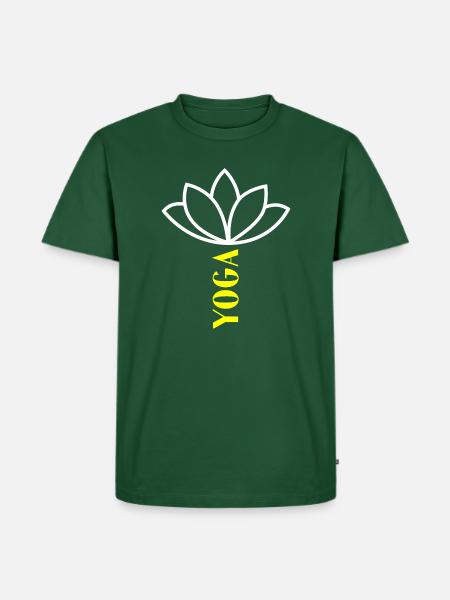 Yoga Lotusblume Lotusblüte Namaste - Männer Premium Bio T-Shirt - Flaschengrün