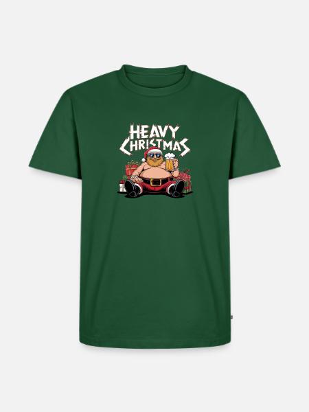 Heavy Christmas - Männer Premium Bio T-Shirt - Flaschengrün