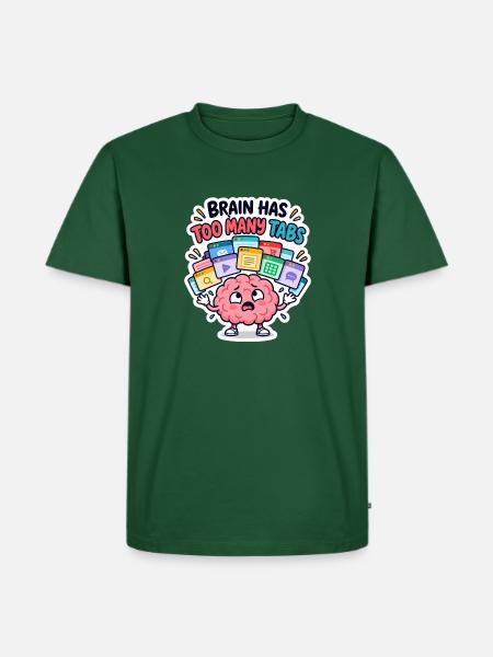 Gehirn mit zu vielen Tabs - Männer Premium Bio T-Shirt - Flaschengrün
