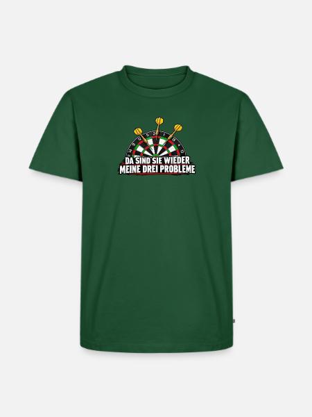 Dreiprobleme Dart Spruch - Männer Premium Bio T-Shirt - Flaschengrün