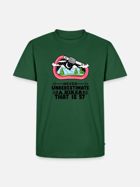 57 Jahre - Berg Wandern Bergsteigen - Männer Premium Bio T-Shirt - Flaschengrün