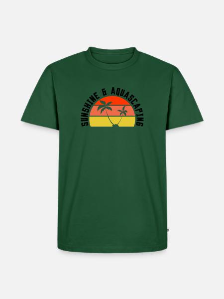 Sunshine Aquascaping Retro - Männer Premium Bio T-Shirt - Flaschengrün