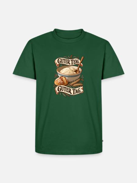 Guter Teig Brotbackkunst  - Männer Premium Bio T-Shirt - Flaschengrün