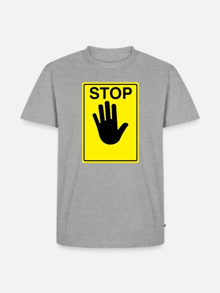 Stop Sign Logo - Men's Premium Organic T-Shirt - heather grey