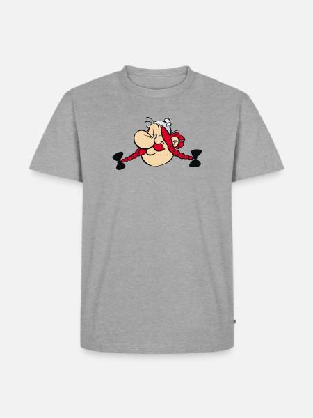 Asterix & Obelix - Obelix Face - Men's Premium Organic T-Shirt - heather grey