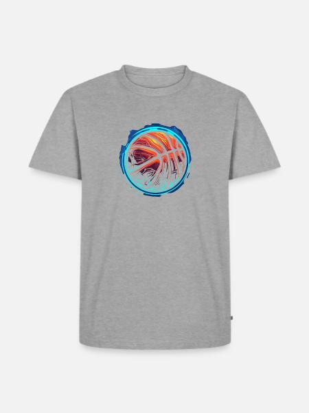 Basketball Ball Steamwave - Männer Premium Bio T-Shirt - Grau meliert