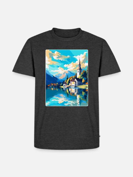 St Wolfgang Austria Vintage Travel Poster Souvenir - Men's Premium Organic T-Shirt - heather anthracite