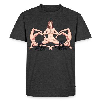 Yoga Erotik nackte Frauen nackt Yoga Yogi - Männer Premium Bio T-Shirt - Anthrazit meliert - Vorne - Nico (187cm)