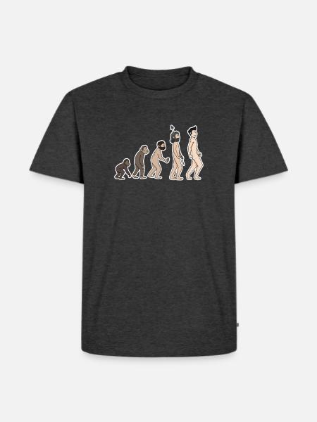 Evolution - Männer Premium Bio T-Shirt - Anthrazit meliert
