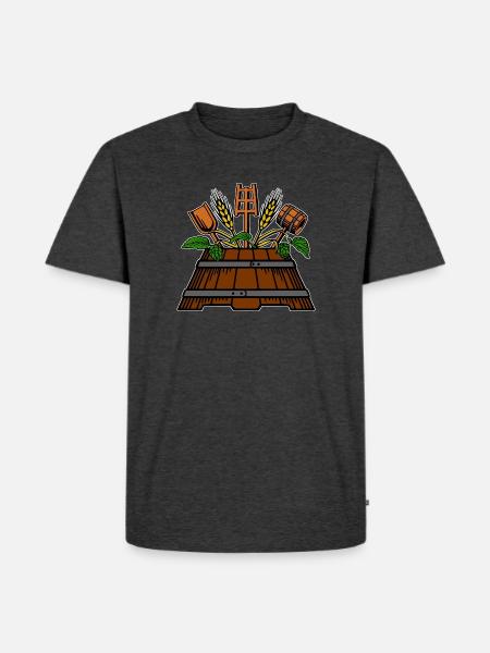 Brewer logo - Men's Premium Organic T-Shirt - heather anthracite