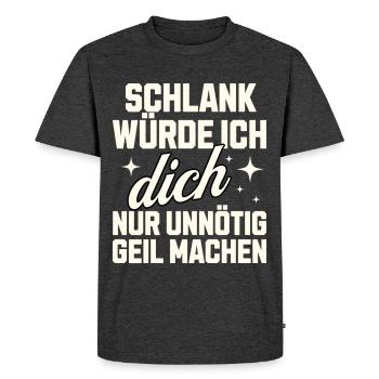 Sarkastischer Spruch Selbstbewusstsein - Männer Premium Bio T-Shirt - Anthrazit meliert - Vorne - Nico (187cm)