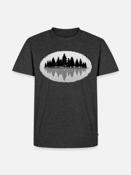 Wald Forest - Männer Premium Bio T-Shirt - Anthrazit meliert