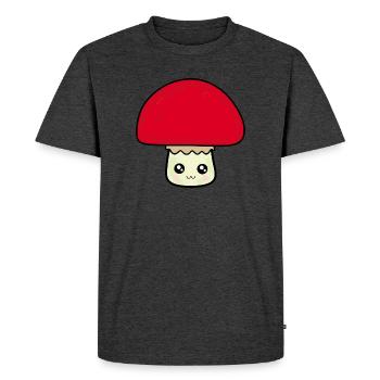 Kawaii Mushroom Kawaii Chibi Kawaii food - Men's Premium Organic T-Shirt - heather anthracite - Front - Nico (187cm)