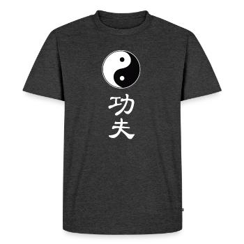tao kung fu - Männer Premium Bio T-Shirt - Anthrazit meliert - Vorne - Nico (187cm)