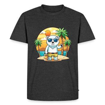 Polar Bear Funny Cartoon Summer Beach Sunglasses - Men's Premium Organic T-Shirt - heather anthracite - Front - Nico (187cm)