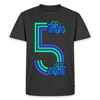 5. Geburtstag Rennauto 5 Jahre alt Rennwagen - Männer Premium Bio T-Shirt - Anthrazit meliert - Vorne - Nico (187cm)