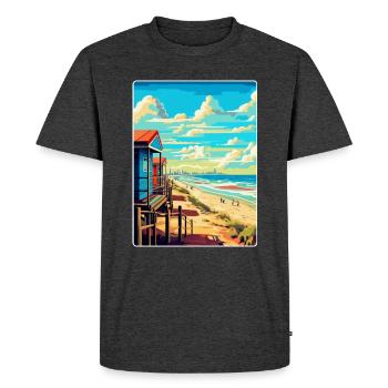 Zandvoort Netherlands Vintage Travel Poster WPA - Men's Premium Organic T-Shirt - heather anthracite - Front - Nico (187cm)