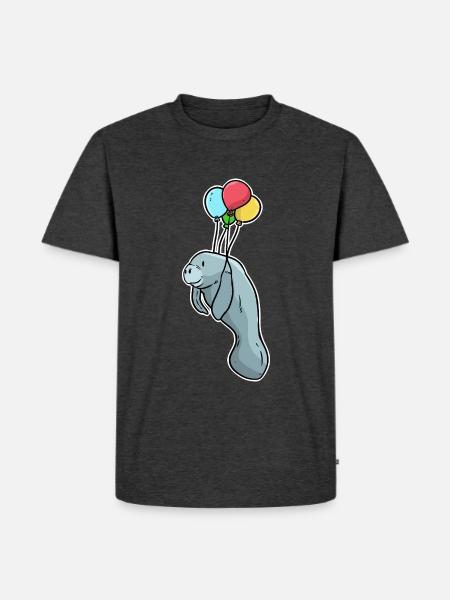 Gemütliche Seekuh Meeresbewohner - Männer Premium Bio T-Shirt - Anthrazit meliert