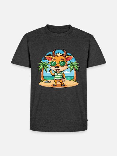 Antelope Funny Cartoon Summer Beach Sunglasses - Men's Premium Organic T-Shirt - heather anthracite