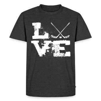 Eishockey - Männer Premium Bio T-Shirt - Anthrazit meliert - Vorne - Nico (187cm)