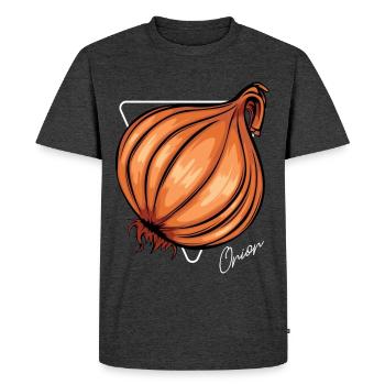 Trendy Onion Cool Vegetable Onions - Men's Premium Organic T-Shirt - heather anthracite - Front - Nico (187cm)