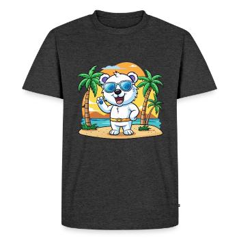 Polar Bear Funny Cartoon Summer Beach Sunglasses - Men's Premium Organic T-Shirt - heather anthracite - Front - Nico (187cm)