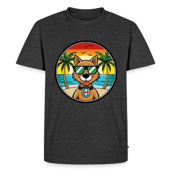Portuguese Watchdog Breed Cartoon Sunglasses Beach - Men's Premium Organic T-Shirt - heather anthracite - Front - Nico (187cm)