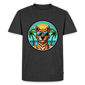 Pudelpointer Chien Race Dessin Animé Lunettes De Soleil Plage - T-shirt Premium bio Homme - anthracite chiné - Devant - Nico (187cm)