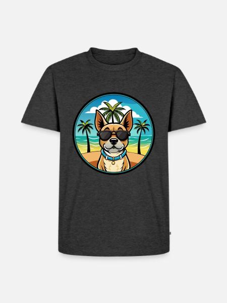 Braque Du Bourbonnais Hunderasse Cartoon Sonnenbrille - Männer Premium Bio T-Shirt - Anthrazit meliert