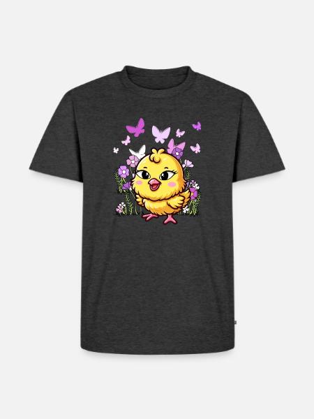 Chick Easter Child Kids - Men's Premium Organic T-Shirt - heather anthracite