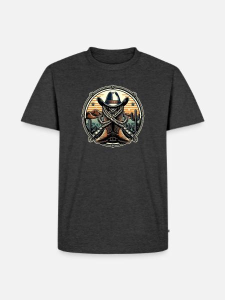 Western Logo 1 - Men's Premium Organic T-Shirt - heather anthracite