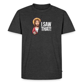 I saw that - Männer Premium Bio T-Shirt - Anthrazit meliert - Vorne - Nico (187cm)