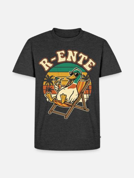 Tiefenentspannte R-Ente Ruhestand - Männer Premium Bio T-Shirt - Anthrazit meliert