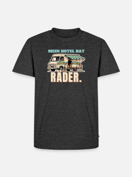 Campervan - Hotel mit Rädern - Männer Premium Bio T-Shirt - Anthrazit meliert