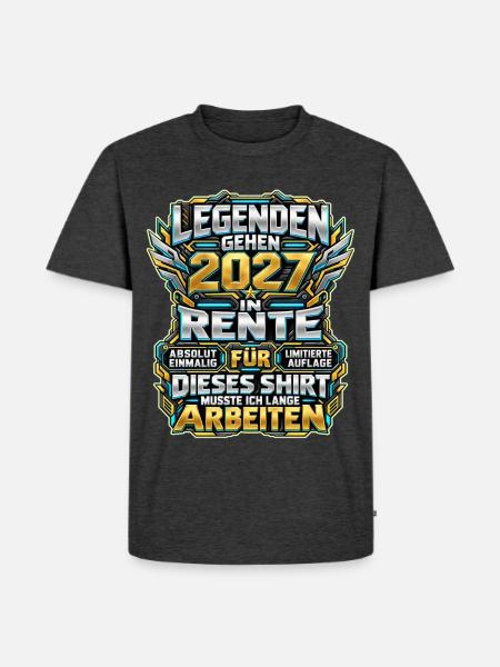 Legenden gehen 2027 in Rente - Männer Premium Bio T-Shirt - Anthrazit meliert