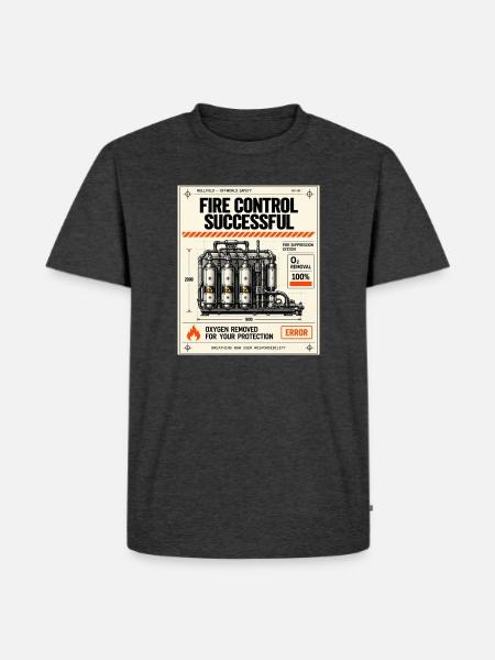 Erfolgreiche Feuerbekämpfung - Männer Premium Bio T-Shirt - Anthrazit meliert