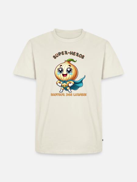Superhero - Savior of Tears - Men's Premium Organic T-Shirt - off white