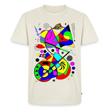 abstrakte Kunst bunte Muster bunte Farben Formen - Männer Premium Bio T-Shirt - Naturweiß - Vorne - Nico (187cm)