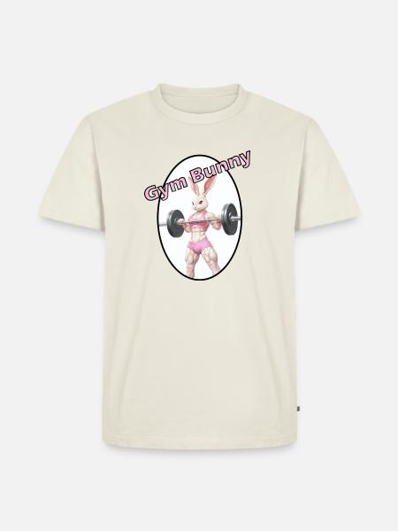 Gym Bunny - Männer Premium Bio T-Shirt - Naturweiß