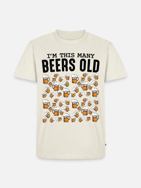 Beer Mug Pattern Collection Birthday 50 - Men's Premium Organic T-Shirt - off white