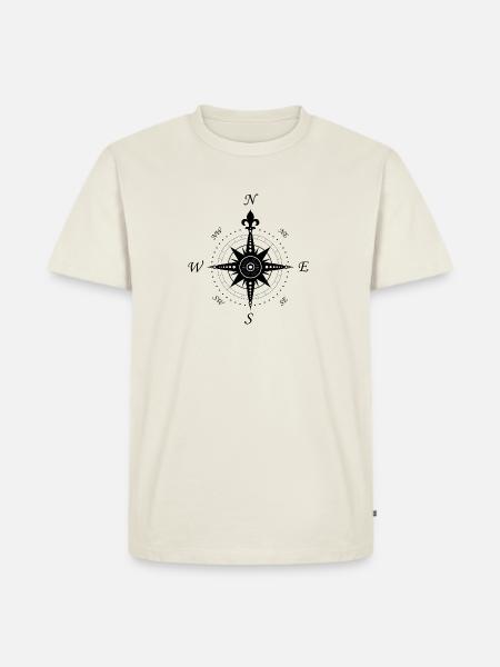 Wind Rose - compass - retro - Men's Premium Organic T-Shirt - off white