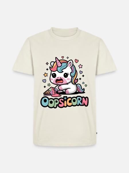 Oopsicorn - T-shirt Premium bio Homme - blanc cassé