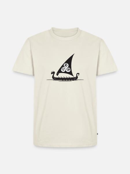 Viking Ship Triskel Sail - Men's Premium Organic T-Shirt - off white