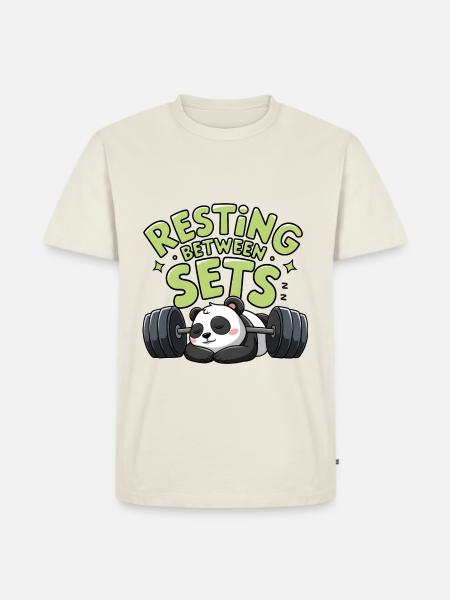 Resting Between Sets - Men's Premium Organic T-Shirt - off white