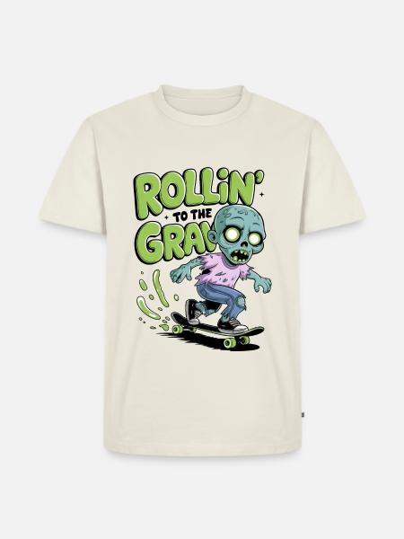 Rollin zum Grab - Männer Premium Bio T-Shirt - Naturweiß
