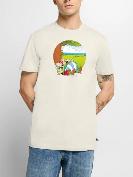 Asterix & Obelix Machen Siesta Mit Idefix - Männer Premium Bio T-Shirt - Naturweiß - Vorne - Nico (187cm)