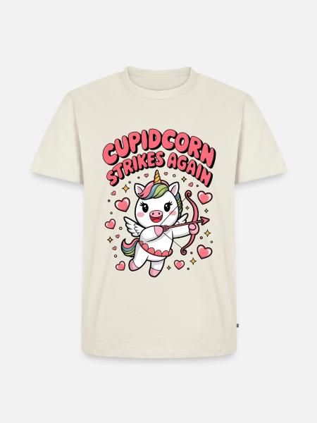 Cupidcorn Strikes Again - Men's Premium Organic T-Shirt - off white