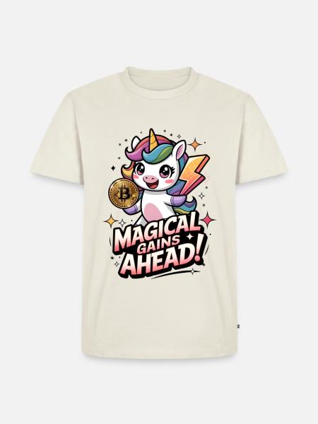 Magical Gains Ahead! - Men's Premium Organic T-Shirt - off white