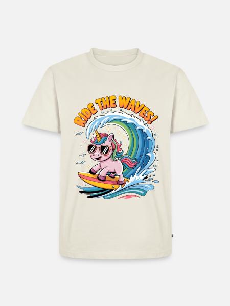 Ride The Waves! - Men's Premium Organic T-Shirt - off white