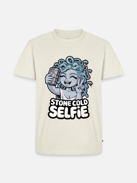 Stone Cold Selfie - Men's Premium Organic T-Shirt - off white
